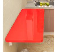 YCVAWEOD Foldable Wall Table Compact Kitchen Dining Table Space-Saving Red Drop-Leaf Table for Living Room Bedroom Office - Size: 70cm x 50cm LWX