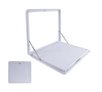 YCVAWEOD Folding Camper Table Wall-Mounted Picnic Table with Double Lock Aluminum Floating Table for Camper Load Capacity White - 40x45cm/15.7x17.7in LWX
