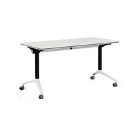 YCVAWEOD Folding Conference Table Mobile Desk Large Training Table for Classroom Seminars Multimedia Centers (160x60x75cm) - Portable Versatile Furniture LWX
