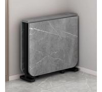 YCVAWEOD Folding Dining Table, Imitation Marble Kitchen Table, Rectangular Dining Room Table, Carbon Steel Frame, Dinner Table, 3 Foldable Modes, No Installation Required(Gray,8 LWX