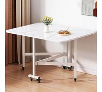 YCVAWEOD Folding Dining Table, Wood Folding Dining Kitchen Table with Drop Leaf Design and Universal Wheel, Extendable Table Set for Small Spaces and Restaurants Butterfly Table(Black,120 * 70cm) LWX