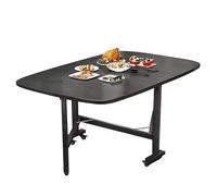 YCVAWEOD Folding Dining Table, Wood Folding Dining Kitchen Table with Drop Leaf Design and Universal Wheel, Extendable Table Set for Small Spaces and Restaurants Butterfly Table(Black,120 * 70cm) LWX