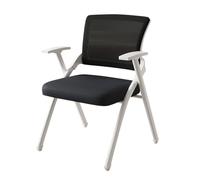 YCVAWEOD Folding Office Chair with Armrests Portable Computer Desk Chair Conference Room Seating School Meeting Chair Space-Saving Design (White No Cushion) LWX