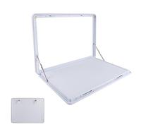 YCVAWEOD Folding Picnic Table for Camper Wall-Mounted Aluminum Table with Double Lock Lightweight White 60x45cm (23.6x17.7in) - Perfect for Outdoor Adventures LWX