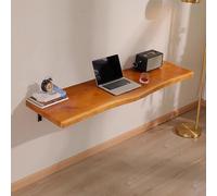 YCVAWEOD Folding Wall Desk - Wall Mounted Table with Irregular Natural Edges, Space-Saving Design, Wide Desktop (39.4x17.7in), Perfect for Kitchen, Laundry, Bathroom, Bedroom. LWX