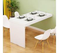YCVAWEOD Folding Wall Mounted Dining Table Space Saving Foldable Desk for Kitchen Modern Home Office 31.5"x19.7"x29.5" White A LWX