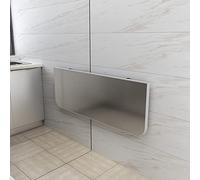 YCVAWEOD Folding Wall Table for Kitchen Breakfast Bar Small Space Drop Leaf Dining Table Stainless Steel Work Desk for Home Office Garage Garden Laundry Room Wall mounted Space Saving Solution LWX