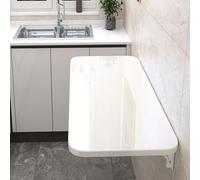 YCVAWEOD Folding Wall Table Space-Saving Kitchen Dining Table Compact Drop-Leaf Table for Home Office Living Room Bedroom White (75cm x 50cm) LWX