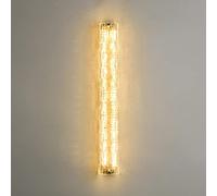 YCVAWEOD Glass Wall Light Bar Wall Sconce Brass LED Wall Lamp Minimalist Copper Wall Lighting Fixture 3 Color Mode Linear Wall Sconces for Bedroom Bedside Background,60cm LWX