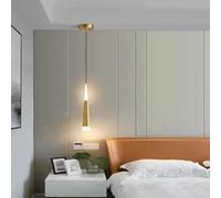 YCVAWEOD Gold, LED Bedside Table Pendant Lights Modern Nordic =Hanging lamp Creative Design Minimalism Bedroom Pendant lamp Dining Table lamp Warm Light 3000K 5.6 * 45cm LWX
