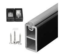 YCVAWEOD Heavy Duty Aluminium Closet Rod with Wall Mount End Supports Thick Clothes Hanging Bar for Wardrobe Organization LWX