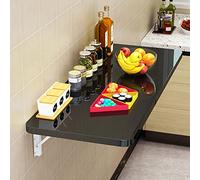 YCVAWEOD Heavy Duty Black Folding Wall Mounted Drop Leaf Table for Small Space Kitchen Laundry Room and Restaurant 40x30cm/16x12in Foldable Wall Desk with Laundry Folding Feature LWX