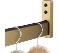 YCVAWEOD Heavy Duty Closet Clothes Hanger Bar with End Supports for Wardrobe Storage 35.4 inch Round Wardrobe Rod Brown Color LWX