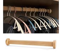 YCVAWEOD Heavy-Duty Closet Rods for Hanging Clothes, Thick and Durable with Wooden Supports and Ties, Ideal Space Divider nizer for Home Storage Solutions. LWX