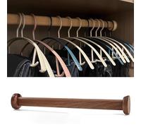 YCVAWEOD Heavy-Duty Closet Rods with Wood Supports & Clips - Durable Clothes Hangers for nizing Spaces, Sturdy and Thick Design for Maximum Stability. LWX