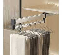 YCVAWEOD Heavy Duty Extendable Pull Out Closet Rod - Pull Out Closet Rod, Load 25kg Extendable Clothes Rail, Closets Pull Out Pant Hanger Valet Rods, Adjustable 30-80cm Coat Hanger(400mm) LWX