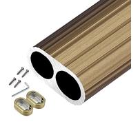 YCVAWEOD Heavy Duty Metal Oval Closet Rod with Wall Mount Supports 80130cm Long Strong and Durable Clothes Hanger Rod for Wardrobe LWX