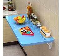 YCVAWEOD Heavy Duty Wall Mounted Folding Table for Small Spaces Blue 120x50cm Ideal for Kitchen Laundry Room and Restaurant Space Saving Wall Desk with Drop Leaf Design LWX