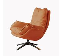 YCVAWEOD High-back Home Office Chair No Wheels, Pu Leather Office Desk Chair Swivel Rocking Task Chairs With Arms Orange-A LWX