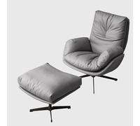 YCVAWEOD High-back Home Office Chair No Wheels Pu Leather Office Desk Chair Swivel Rocking Task Chairs With Arms coffee With pedal-B LWX