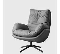 YCVAWEOD High-back Home Office Chair No Wheels Pu Leather Office Desk Chair Swivel Rocking Task Chairs With Arms grey-B LWX