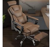YCVAWEOD High Back Leather Swivel Reclining Office Chair with Lumbar Support Leg Rest Executive Desk Chair for Home Office LWX