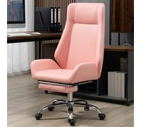 YCVAWEOD High Back Office Chair with Lumbar Support | Executive Leather Office Desk Chair for Big and Tall | Reclining Office Chair with Footrest Home Office Desk Chairs,Roze-One Size LWX