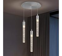 YCVAWEOD Home Essentials,Modern 3-Light Pendant Lamp - Adjustable LED Chandelier for Kitchen Island, Dining Room, Bedroom - Dimmable 2700K/4500K Crystal Light Fixture LWX