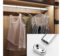 YCVAWEOD Industrial Metal Wardrobe Rail Adjustable Length 40 160cm 51 inch Clothes Hanger Rod for Closet Wall Mount Silver Hanging Rail for Cloakrooms LWX