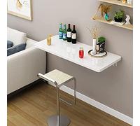 YCVAWEOD Kitchen Breakfast Bar Table, White | Computer Workstations for Home Office Work | Wall Mounted Folding Wall Table | Fold-down Desk for Bedroom Laundry Room, 60x40cm 70x40cm 80x40cm LWX