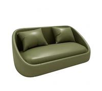YCVAWEOD Leather Couch, Mid-Century Modern Couch With Comfy Cushions, Solid Wooden Frame for Office, Living Room and Bedroom green-3 LWX