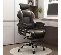 YCVAWEOD Leather Swivel Rocking Chair with Adjustable Height and Wheels for Adults Executive Office Chair with Back Support Latex Cushion Arms and Gaming Task Function LWX