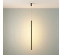 YCVAWEOD LED Linear Pendant Light Black Flush Mount Hanging Lamp 60cm Long Strip Chandelier, Minimalist Tube Ceiling Lighting Fixture 12W Suspension Lights for Kitchen Cafe Office LWX