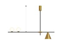 YCVAWEOD LED Modern Chandeliers Dining Table Pendant Light,E27 Base LED Glass Ball Hanging Lamp,G9 Height Adjustable Chandelier Nordic Industrial Lighting for Kitchen Island (Gold(3200k)) LWX