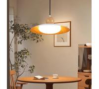 YCVAWEOD LED NordicDimmable Pendant Light Wood Grain Dining Table lamp Modern Pendant Lights 9W Three-Colour Light Minimalism Hanging lamp Living Room Kitchen LWX