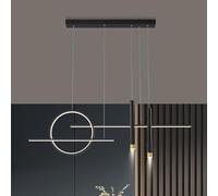 YCVAWEOD LED Pendant Lamp Dimmable Spotlight Design for Dining Table and Kitchen - Modern Ceiling Light with Remote Control (Black, L100cm) LWX