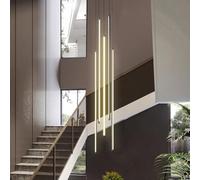 YCVAWEOD LED Pendant Light for Stairs, Modern Adjustable Chandelier with 12 Heads, Dimmable Aluminum Ceiling Fixture, Warm Light (Size: 5 Heads, 100 cm) LWX