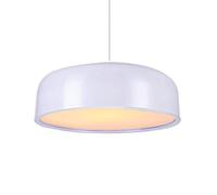 YCVAWEOD LED Pendant Light Red Ceiling Fixture Round Drum Cove Semi Flush Mount Lights V-intage Metal Shade Hanging Lamp for Farmhouse Restaurant Loft Kitchen(Color:White,Size LWX