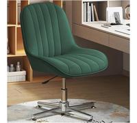 YCVAWEOD Legged Office Chair Armless Office Desk Chair No Wheels High Back Swivel Task Chairs Height Adjustment Computer Chair(/Green) LWX