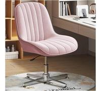 YCVAWEOD Legged Office Chair Armless Office Desk Chair No Wheels High Back Swivel Task Chairs Height Adjustment Computer Chair(/Pink) LWX