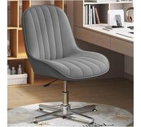YCVAWEOD Legged Office Chair Armless Office Desk Chair No Wheels High Back Swivel Task Chairs Height Adjustment Computer Chair(/K Gray) LWX