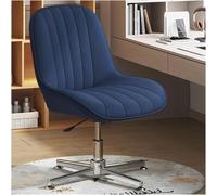 YCVAWEOD Legged Office Chair Armless Office Desk Chair No Wheels High Back Swivel Task Chairs Height Adjustment Computer Chair(/K Blue) LWX