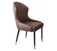 YCVAWEOD Light Grey & Brown Artificial Leather Dining Chair - Versatile Kitchen, Living Room, Bedroom & Balcony Sofa Chair, Ideal for Dining & Makeup - One Size LWX