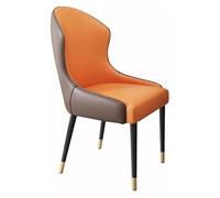 YCVAWEOD Light Grey & Brown Artificial Leather Dining Chair - Versatile Kitchen, Living Room, Bedroom, Balcony & Makeup Table Seating - Stylish & Comfortable Design, One Size LWX