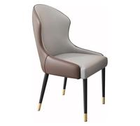 YCVAWEOD Light Grey & Brown Artificial Leather Dining Chairs for Kitchen, Living Room, Bedroom & Balcony - Versatile Seating for Dining, Makeup & Relaxation - One Size LWX