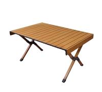 YCVAWEOD Lightweight Folding Aluminum Picnic Table - Waterproof Outdoor Table with Wood Grain Finish, Easy to Clean and Portable LWX