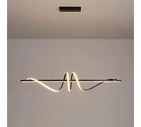 YCVAWEOD Linear Kitchen Island Pendant Lights, Simple Spiral Strip Hanging Lamp, Modern Led 3 Color Pattern Atmosphere Light, Creative Dining Table Above Ceiling Long Suspension L-Dark-100CM LWX