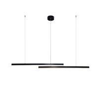 YCVAWEOD Linear Long Strip Pendant Light, Rectangular Metal Hanging Lamp with Acrylic Shade, DIY Design, Modern LED Suspension Lamps - 4000K, Black Dining Room Drop Lights LWX