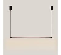 YCVAWEOD Linear Long Tube Pendant Light, Aluminum Flute Hanging Lamp With Silicone Lampshade, Modern Led, 23.6" Strip Restaurant, Minimalist Ultra-Thin Suspension Lights-Dark-Warm light LWX