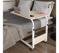 YCVAWEOD Lockable Wheels Bedside Bed TableOver The Height Adjustable for Elderly Bedridden Rolling Medical Tray Perfect Reading Eating Moveable & Sturdy LWX